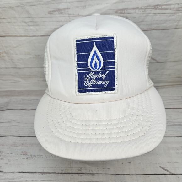 Vintage Capital Trucker Cap Hat Snapback White Foam Mark Of Efficiency - Picture 1 of 8